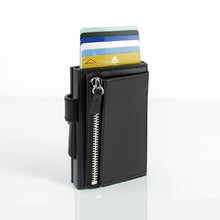 將圖片載入圖庫檢視器 Cascade Zipper Wallet SNAP RFID 安全防盜環扣真皮拉鍊三摺錢包