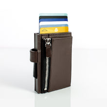 將圖片載入圖庫檢視器 Cascade Zipper Wallet SNAP RFID 安全防盜環扣真皮拉鍊三摺錢包