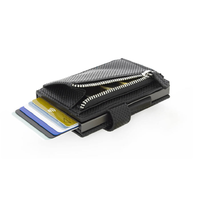 Cascade Zipper Wallet SNAP RFID 安全防盜環扣真皮拉鍊三摺錢包